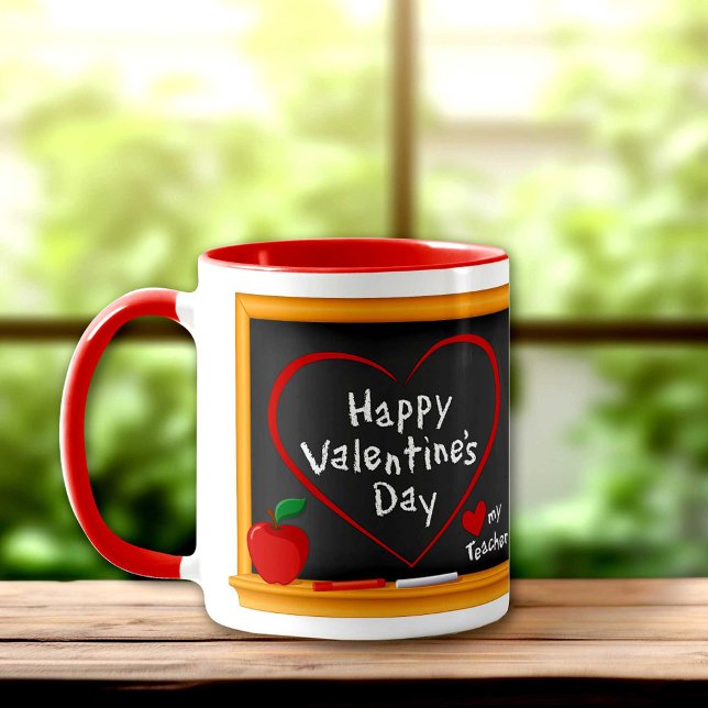 Liebe mein Lehrer! Herzlichen Glückwunsch zum Vale Tasse (Love My Teacher! Happy Valentine's Day! Mug)