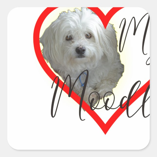Liebe mein Moodle Quadratischer Aufkleber (Vorderseite)