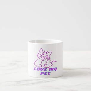 LIEBE MEIN NIEDLICHER PINK PET CAT ESPRESSOTASSE