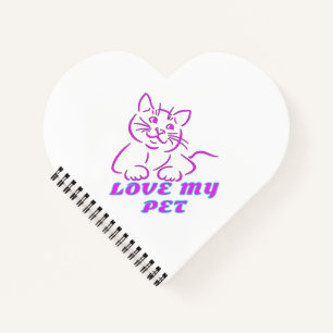 LIEBE MEIN NIEDLICHER PINK PET CAT NOTIZBUCH