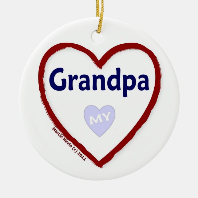 Liebe Mein Opa Keramikornament (Vorne)