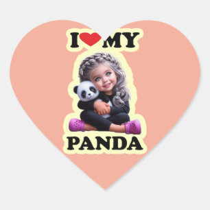 Liebe mein Panda Herzkleber Herz-Aufkleber