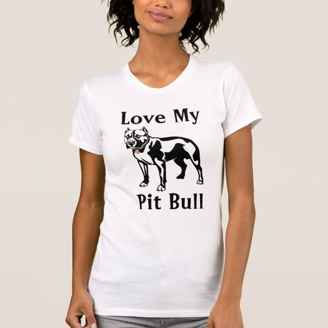 Liebe Mein Pit Bull Ladys Tank Top Tee Shirt (Vorderseite)