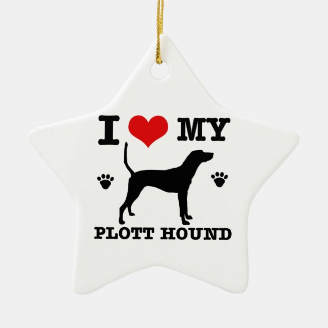 Liebe mein plott Jagdhund Keramik Ornament (Vorne)