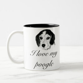 Liebe mein Pooga  Zweifarbige Tasse