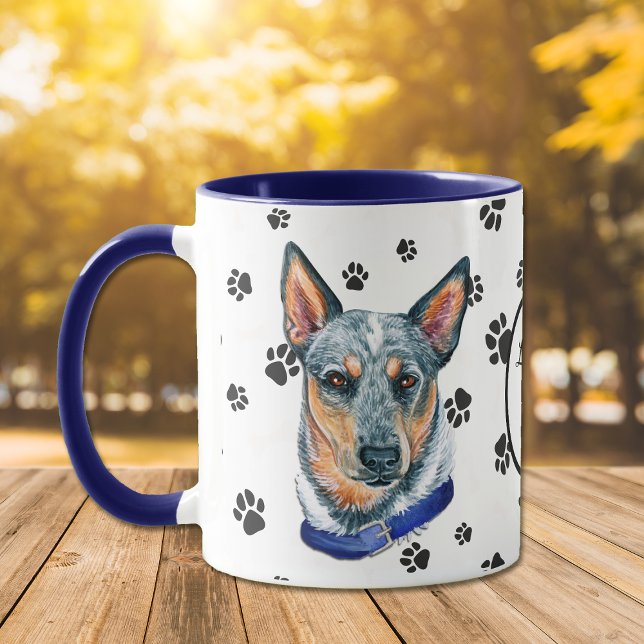 Liebe Mein Rinderhund Pawprint Tasse (Von Creator hochgeladen)