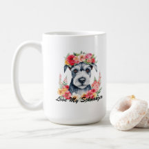 Liebe mein Schnauzer Floral