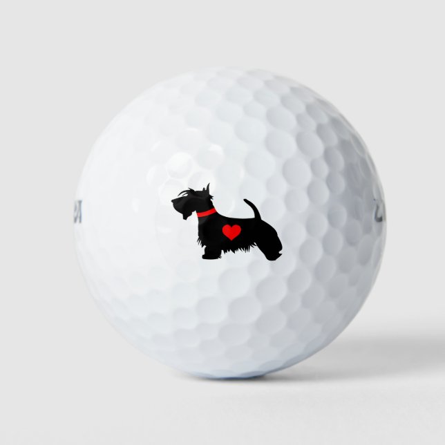 Liebe, mein Scotie-Hund-Golf Golfball (Vorderseite)