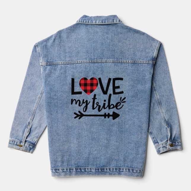 Liebe Mein Stamm Custom Women's Denim Jacket Jeansjacke (Rückseite)