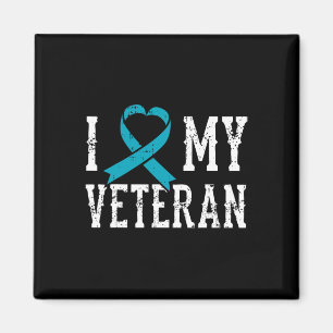Liebe Mein Veteran Aquamarin Ribbon Ptsd Outfit Ge Magnet