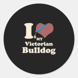 Liebe Mein Viktorianischer Bulldog Herzogbesitzer Runder Aufkleber