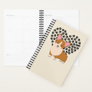 Liebe Mein Welsh Corgi Welppy Dog Paw Prinz Herz Planer