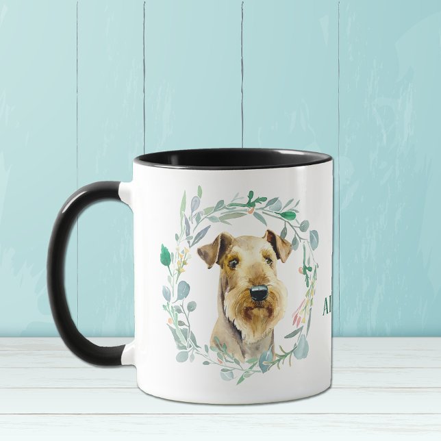 Liebe Meine Airdale Terrier Wreath Kaffee Tasse (Von Creator hochgeladen)