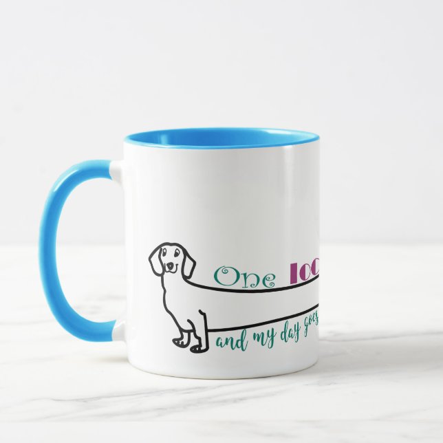 Liebe Meine Dackel Dackel Dog Funny Niedlich Blue Tasse (Links)