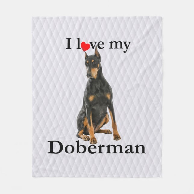 Liebe meine Dobermann-Fleece-Decke Fleecedecke (Vorderseite)