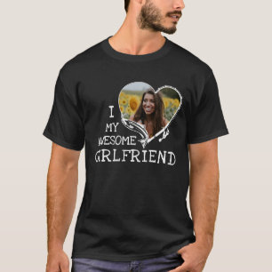 Liebe meine Freundin Angelrute Herz Foto  T-Shirt