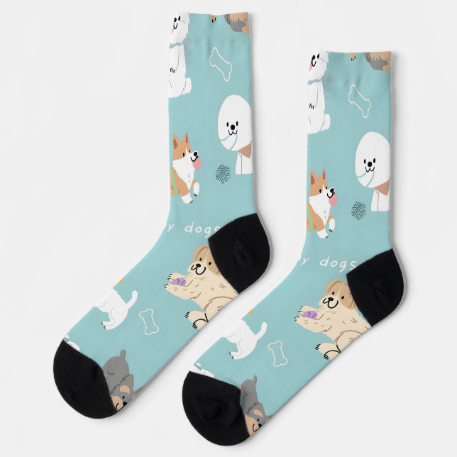 Liebe Meine Hunde Muster Welpen, Socken (Linkes Detail)