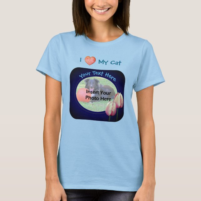 Liebe Meine katzenrosa Tulpen rahmen Ihr Foto T-Shirt (Vorderseite)
