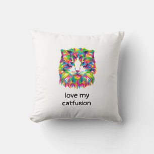 Liebe meine Katzfusion Abstract Cat Wurfkissen Kissen