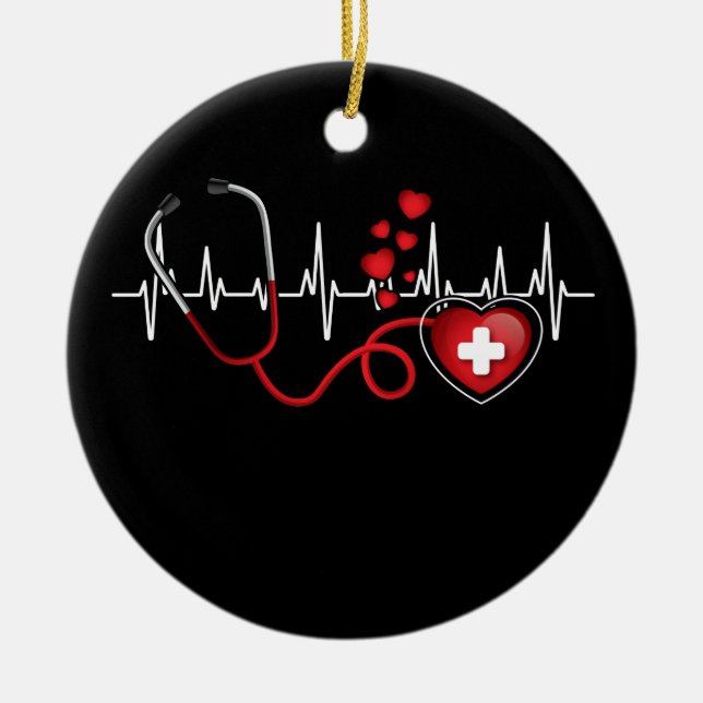 Liebe meine Krankenschwester, glücklicher Valentin Keramik Ornament (Vorne)