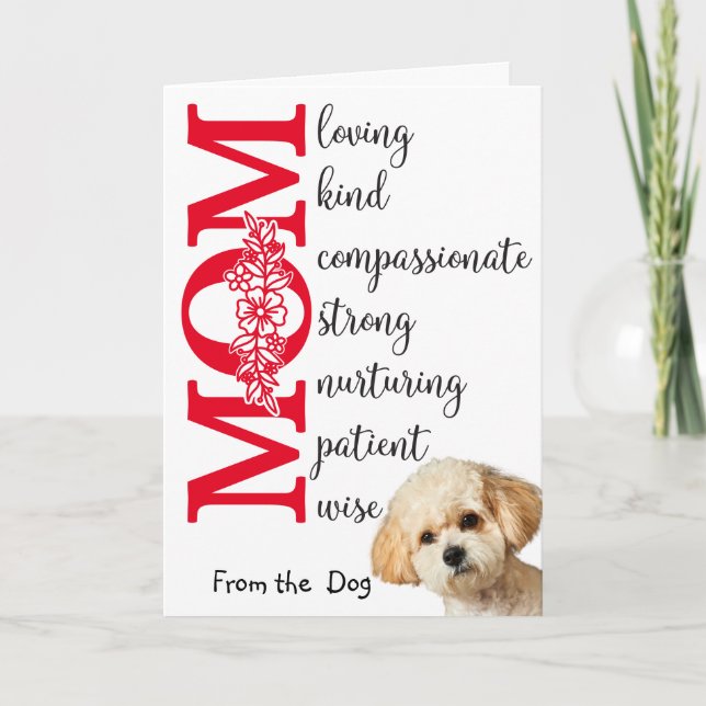 Liebe meine Mama... Muttertagskarte vom Hund Dankeskarte (Vorderseite)