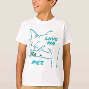 LIEBE MEINE NIEDLICHE AQUA PET CAT T-Shirt