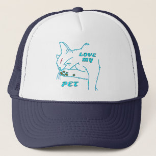 LIEBE MEINE NIEDLICHE AQUA PET CAT TRUCKERKAPPE