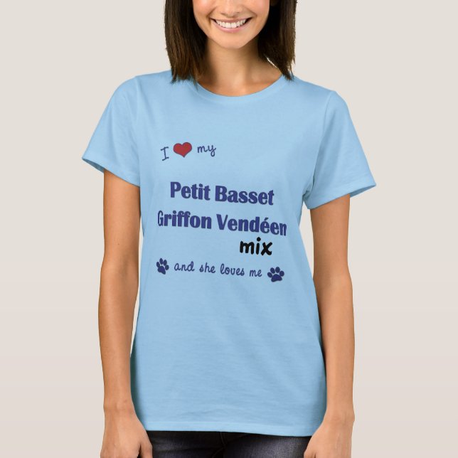 Liebe meine Petit Dachshund Griffon Vendeen T-Shirt (Vorderseite)