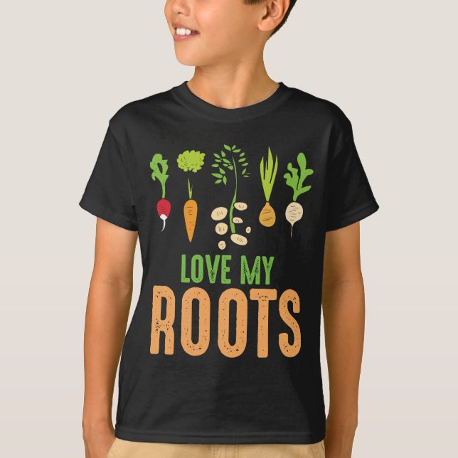 Liebe meine Roots Vegetables Gartengarten T-Shirt (Vorderseite)