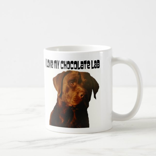 Liebe meine Schokoladen-Labrador-Tasse Tasse (Rechts)