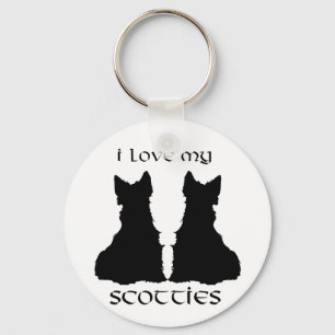 Liebe meine Scotties Silhouette Schlüsselanhänger