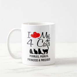Liebe meine vier Katzen Tasse