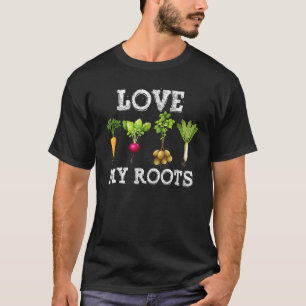Liebe meine Wurzeln Gemüse und Gartenpflanzen Vega T-Shirt