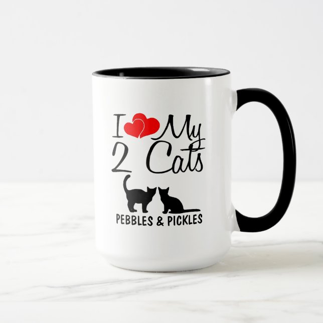 Liebe meine ZWEI Katzen Tasse (Rechts)