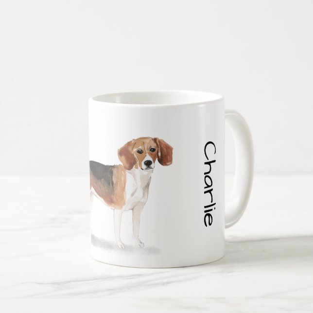 Liebe meinen Beagle Kaffeetasse (VorderseiteRechts)