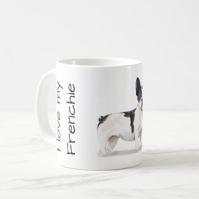 Liebe meinen Frenchie Kaffeetasse (Vorderseite Links)