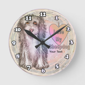 Liebe meinen Schäferhund Runde Wanduhr