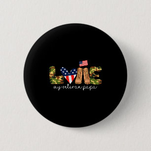 Liebe meinen Veteranen Papa stolzer militärischer Button
