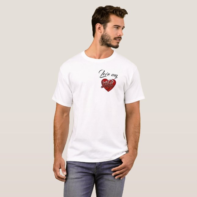 Liebe meiner Ehefrau Herzdesign T-Shirt (Vorne ganz)