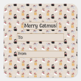 Liebe meiner Katze Quadratischer Aufkleber