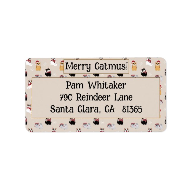 Liebe meiner Katzen Adressaufkleber (Vorne)