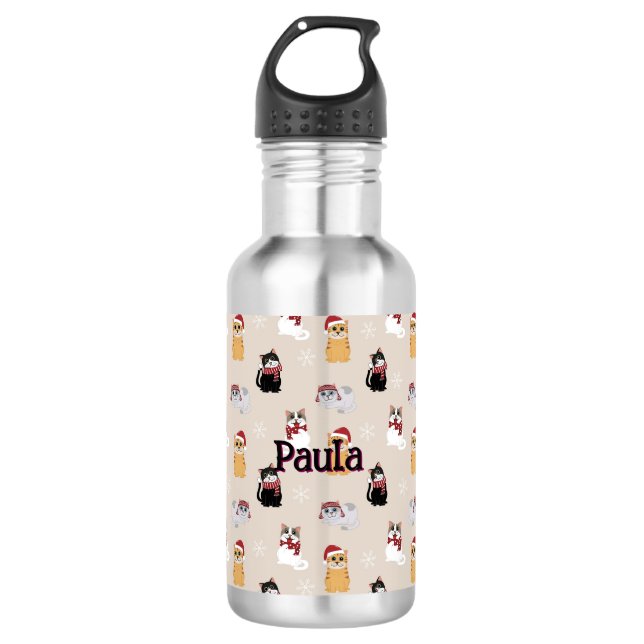 Liebe meiner Katzen Edelstahlflasche (Vorderseite)