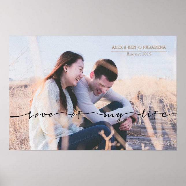 Liebe meines handgeschriebenen Typografie-Fotos Poster (Vorne)