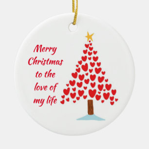 LIEBE MEINES LEBENS/FROHE WEIHNACHTEN DAFÜR KERAMIK ORNAMENT