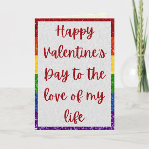 Liebe meines lebenslangen LGBT-Pride-Glitzer Valen Karte