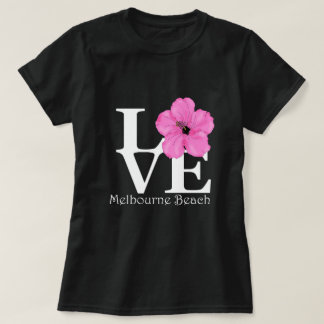 LIEBE Melbourne Beach Pink Hibiskus T-Shirt