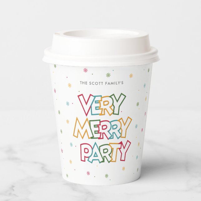 Liebe Merry & Bright Party Pappbecher (Rückseite)