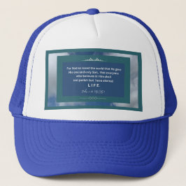 Liebe Message - John 3-16 - Blue Trucker Hat Truckerkappe