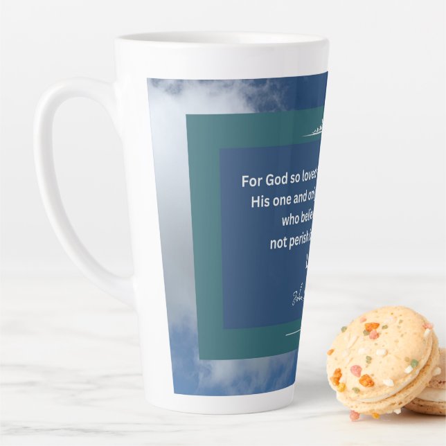 Liebe Message - John 3-16 - Groß Milchtasse (Beispiel)