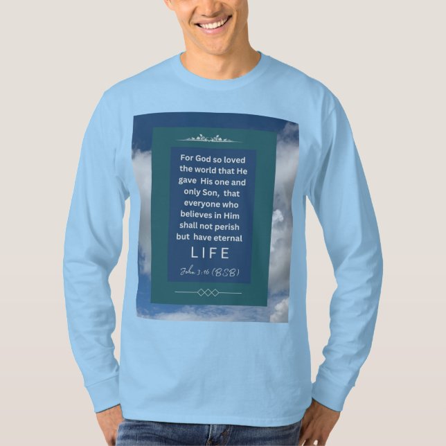 Liebe Message - John 3-16 - Long Sleeve Lt Blue - T-Shirt (Vorderseite)